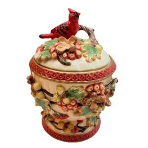 Geo Z Lefton 2001 Cardinal Collection Canister Jar & Lid Vintage Christmas